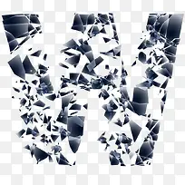 创新科技感碎片字母装饰矢量图