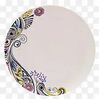 白色花纹瓷盘