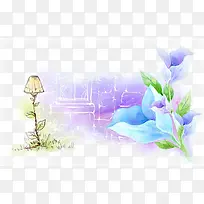 小路灯的提示图片素材