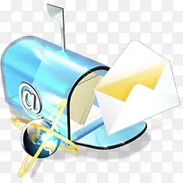 信箱蓝色水晶风格系统PNG图标