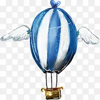 蓝色氢气球爱护环境素材