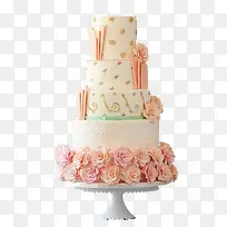 粉色奶油婚礼蛋糕