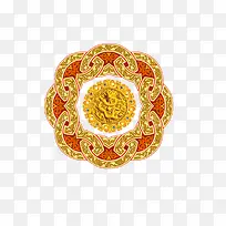 金属龙头浮雕花纹装饰