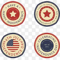 复古美国独立日徽章