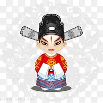全套50个矢量卡通京剧人物,