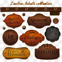 7款复古优质皮革标签矢量素材