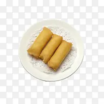 盘子里的春卷