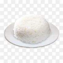 白色盘子装的白米饭