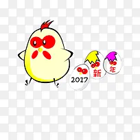 新年送祝福的小鸡