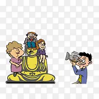 请文明合影