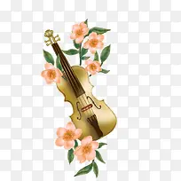 手绘小提琴花朵