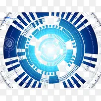 蓝色科技数码几何圆环