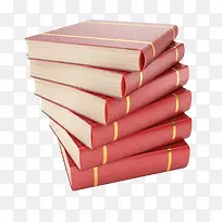 红色旋转层叠的一叠书实物
