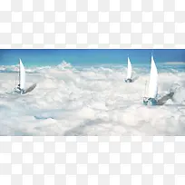 商务帆船背景