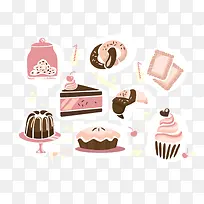 卡通手绘粉色蛋糕