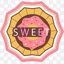 粉色可爱甜甜圈标签
