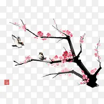 手绘创意冬天腊梅造型