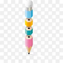 彩色创意分段铅笔
