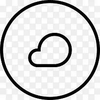 云的形状在概述圆形按钮图标