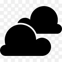 两只黑色的乌云象征天气图标