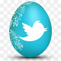 推特白鸡蛋蛋形社会图标