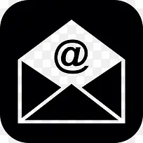 邮件打开的信封在一个圆形广场图标