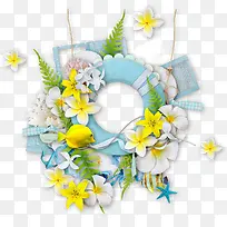 花叶装饰救生圈