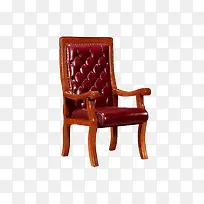 皮质红色贵宾椅
