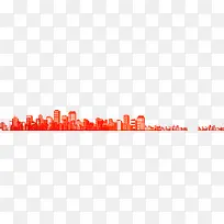 红色城市剪影效果图