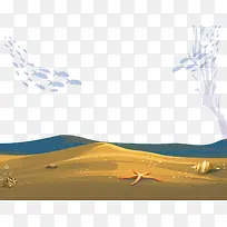 卡通矢量沙滩