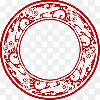 红色花纹矢量图
