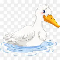 鸭子游泳白鸭矢量
