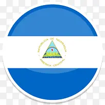 尼加拉瓜平圆世界国旗图标集