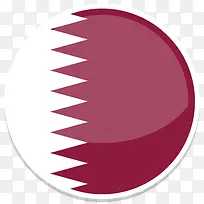 卡塔尔平圆世界国旗图标集