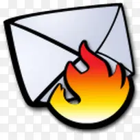 电子邮件垃圾邮件火图标