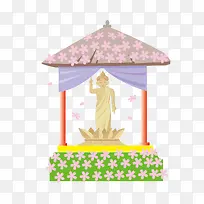 泰国神像小亭子矢量素材