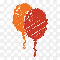 气球气球生日快乐橙色方红乱涂圣