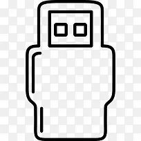 机器人的轮廓或USB插头图标