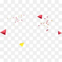 红色喜庆节日三角彩带漂浮设计
