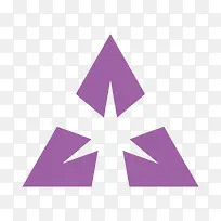 矢量紫色镂空三角形