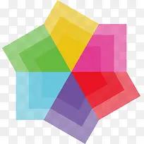 矢量创意设计彩色几何不规则形六