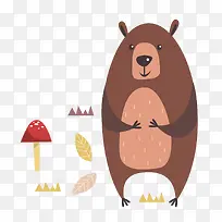 棕色小熊秋季装饰