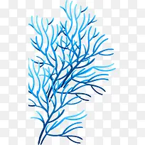 蓝色简约珊瑚植物