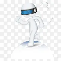奔跑的3D小人矢量
