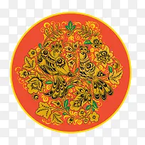 圆形适合纹样图案