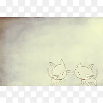 纸张上的卡通猫咪背景