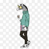 斑马矢量时尚模特