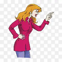 卡通人物插图抓狂的金发女人