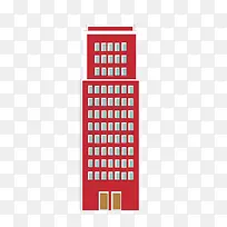 红色酒店建筑豪华矢量素材