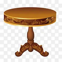 棕色木质圆桌